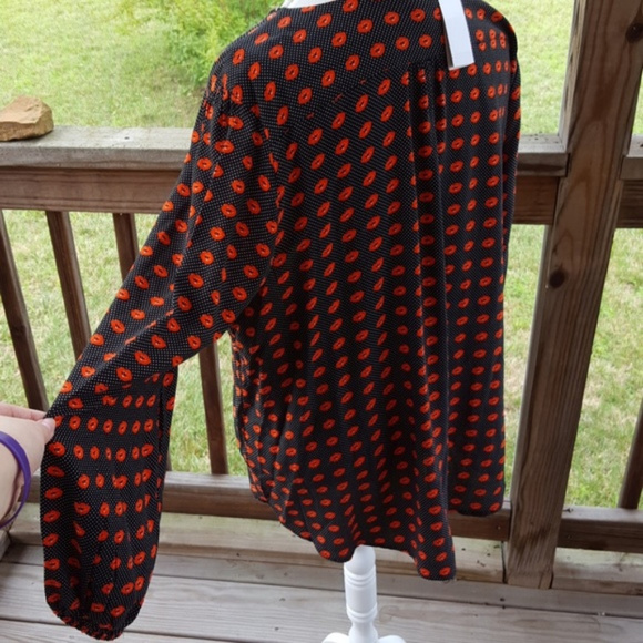 NWT Philosophy Polka Dot Lip Blouse Size 2X - Picture 2 of 8